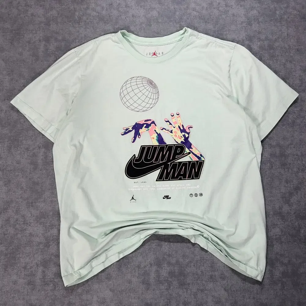 Nike Jordan Jumpman Basketball Graphic Tee Mint Green Mens XL